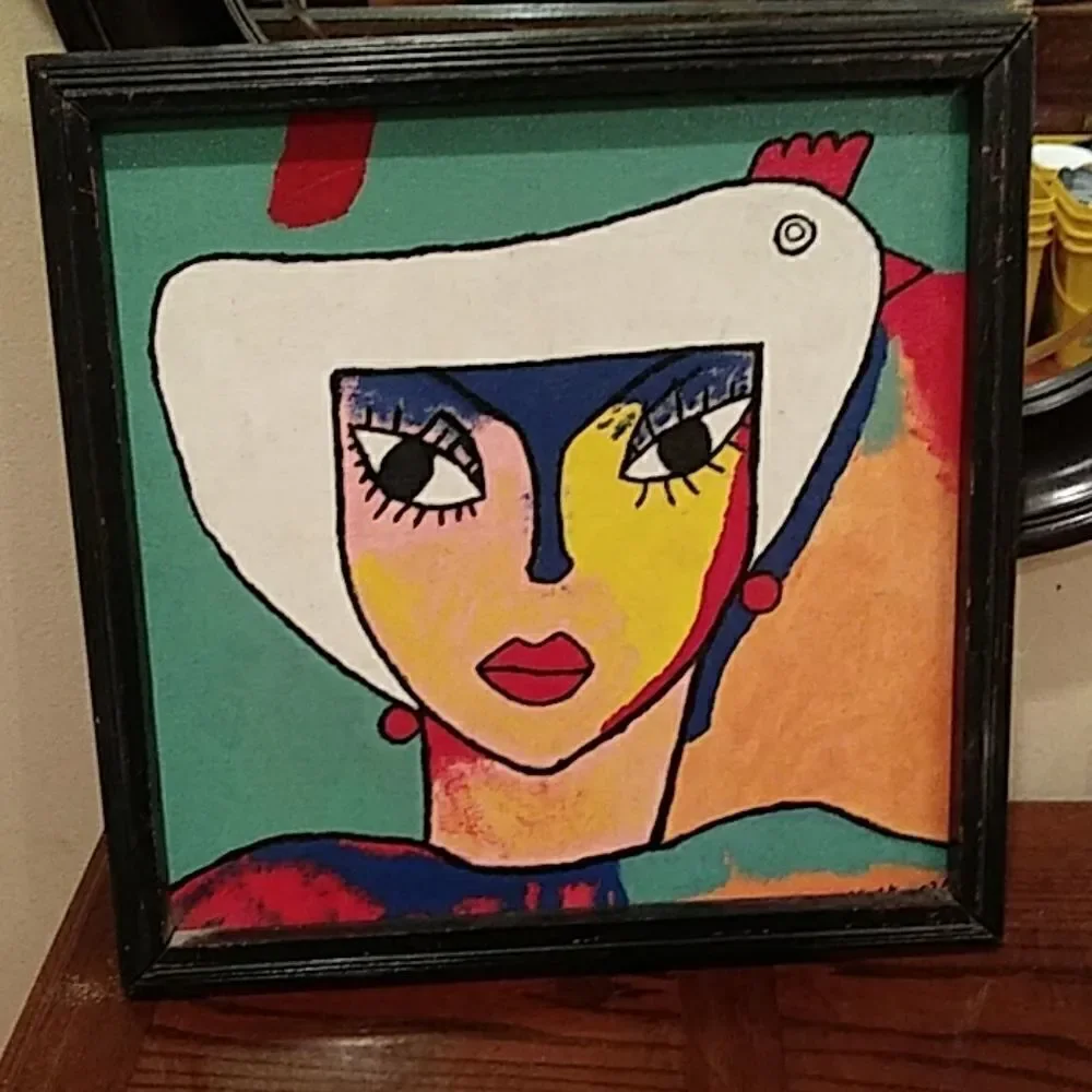 Chicken  hat  acrylic  paint